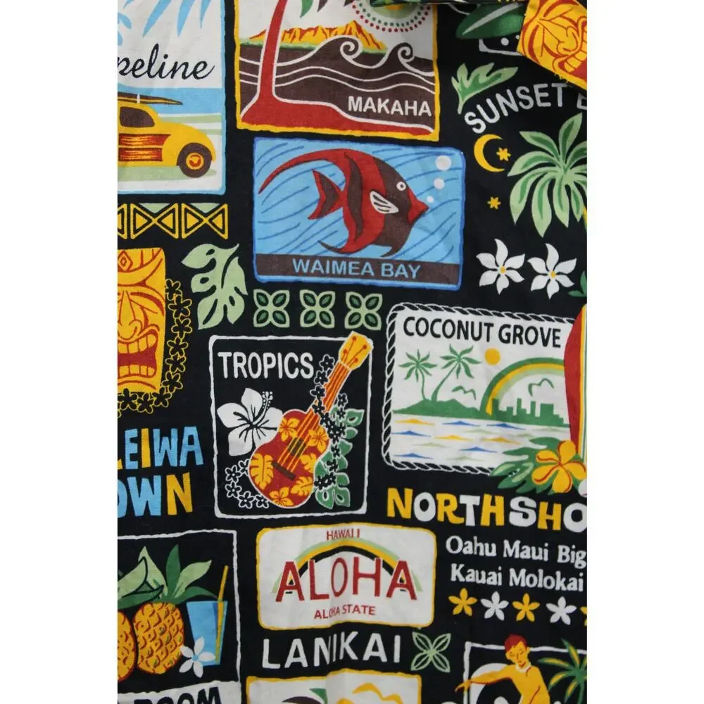 RJC 2XL Hawaiian Shirt Vintage Hawaii Haleiwa North Shore Beach Tiki Room Oahu
